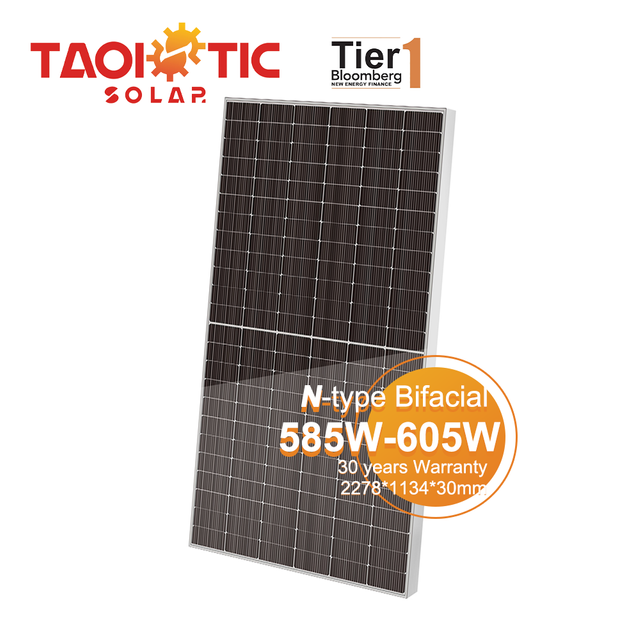 Taoistic Mono 585W-605W-Bifacial aluminiumsramme Solar Panel